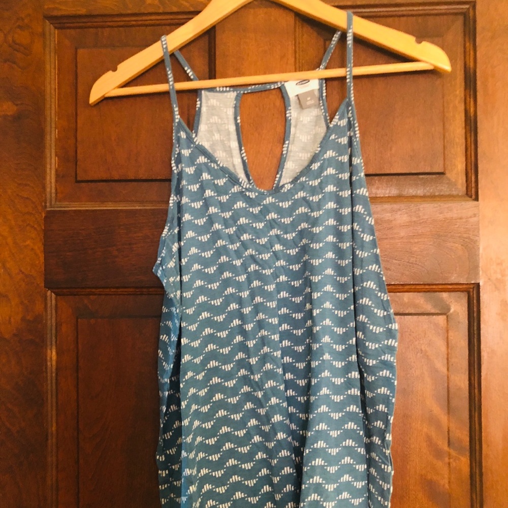 Soft Rayon Teal Printed Strappy Top with Cutouts